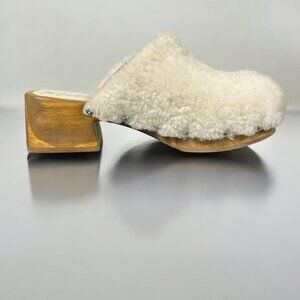 Matisse Stockholm Shearling Clogs Womens Size 7M Slip-On Block Heel Shoes Brazil